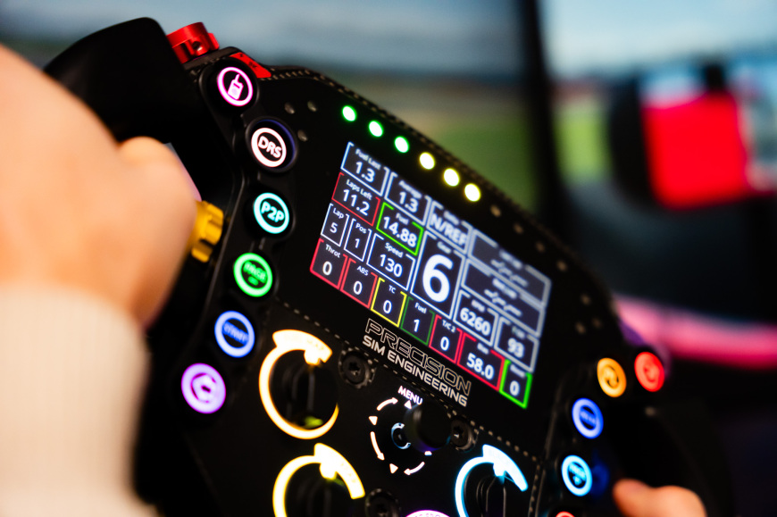 The Precision Sim Engineering LM-X steering wheel